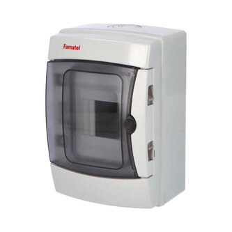 Rozvaděč Acqua 3904-TTB IP65, 4mod., na omítku, průhl. dveře, 215x145x110mm