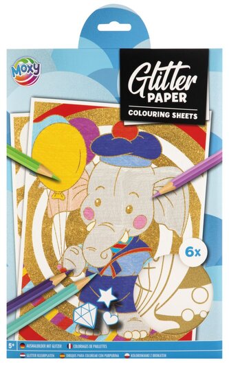 Třpytivé omalovánky 6 x A4 - Slon