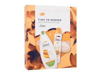 Dove Time To Pamper sprchový gel Care By Nature Uplifting 225 ml + tuhé mýdlo Pampering Beauty Cream Bar 90 g + antiperspirant Advanced Care Passion Fruit & Lemongrass Scent 150 ml