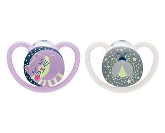 370666 SMOCZEK SILIKONOWY SPACE NIGHT 0-6 2SZT 526691, 730578