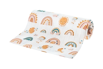 0356 PIELUSZKA BAMBUSOWA 75x75 TĘCZA