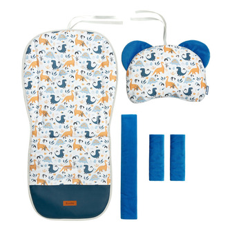 WKŁADKA DO WÓZKA DELUXE VELVET - DINOZAURY NIEBIESKI WKŁADKA DO WÓZKA DELUXE VELVET - DINOZAURY NIEBIESKI