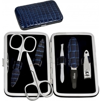 Dukas PL901Cr Solingen - Tmavě modrá manikúra z lesklé umělé kůže pro ženy