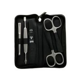 Dukas 9350 Solingen - Černá manikurová sada z pravé kůže pro ženy