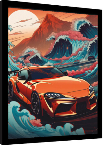 Obraz na zeď - Wave Collection - Wave Cars Zupra, 34.3 × 44.5 cm