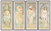 Obrazová reprodukce The Times of the Day; Les heures du jour , 1899, Mucha, Alphonse Marie, 40 × 24.6 cm