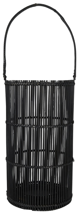 Proutěná lucerna černá velká