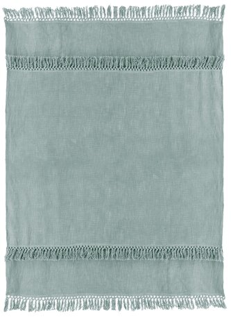 Lehký přehoz s třásněmi Saba světle modrý