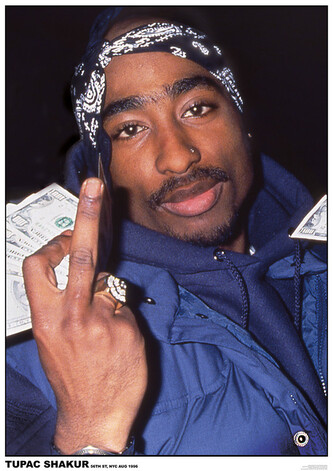 Plakát, Obraz - Tupac - Finger, 59.4 × 84.1 cm