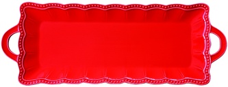 Porcelánový servírovací talíř s uchy Elite Red