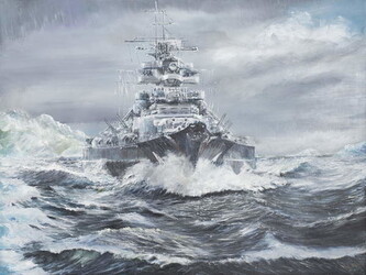 Obrazová reprodukce Bismarck off Greenland coast 23rd May 1941, 2007,, Vincent Alexander Booth, 40 × 30 cm