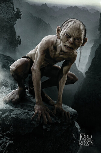 Umělecký tisk Pán prstenů - Gollum, 26.7 × 40 cm