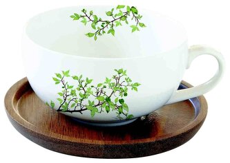 Porcelánový šálek a podšálek Natura