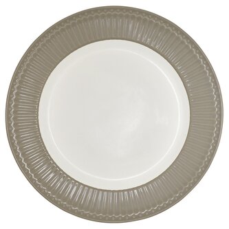 Porcelánový jídelní talíř Alice Warm Grey