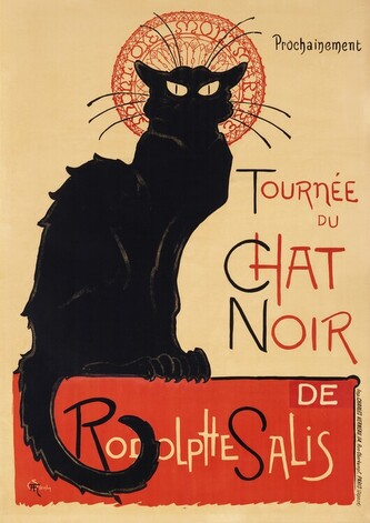 Obrazová reprodukce Černá kočka, Theophile Alexandre Steinlen, 30 × 40 cm