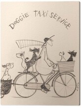 Obraz na plátně Sam Toft - Doggie Taxi Servise, 2 cm - 30×40 cm