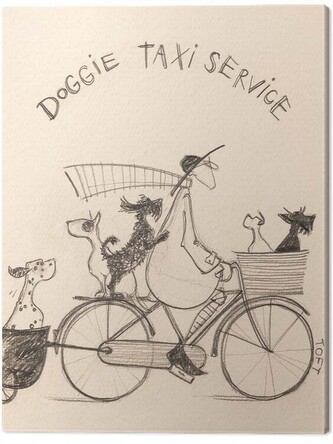 Obraz na plátně Sam Toft - Doggie Taxi Servise, 2 cm - 30×40 cm