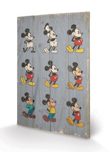 Dřevěný obraz Myšák Mickey (Mickey Mouse) - Evolution, 40 × 59 cm
