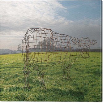 Obraz na plátně Pink Floyd - Wireframe Cow, 2 cm - 40×40 cm