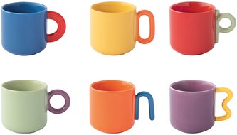 Sada šesti porcelánových hrnků Creative Coloured