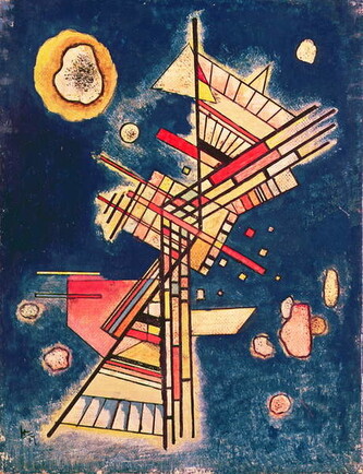 Obrazová reprodukce Composition with a Blue Background (1927), Wassily Kandinsky, 30 × 40 cm
