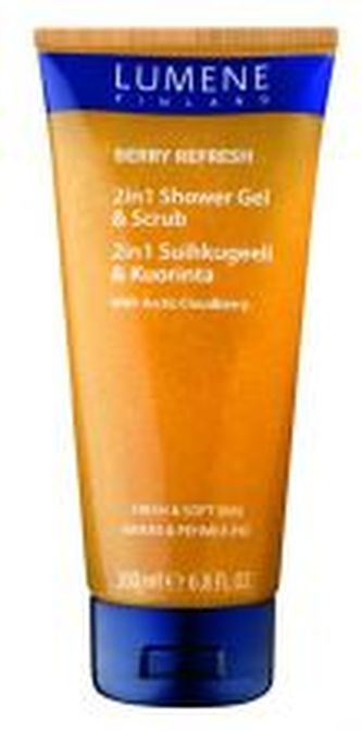 Lumene Berry Refresh 2 in 1 Shower Gel & Scrub - Sprchový gel a jemný peeling 200 ml pro ženy
