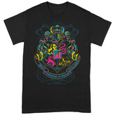 Tričko Harry Potter - Neon Hogwarts Crest, L
