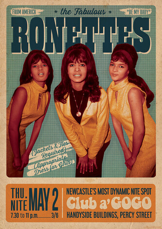 Plakát, Obraz - The Ronettes - Newcastle, 59.4 × 84 cm