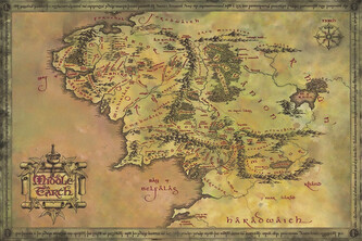 Umělecký tisk The Lord of the Rings - Middle Earth, 40 × 26.7 cm