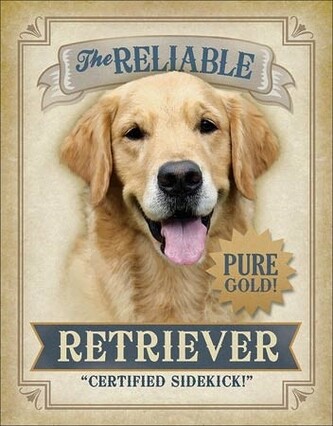 Plechová cedule Reliable Retriever, 32 × 41 cm