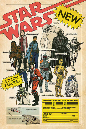 Plakát, Obraz - Star Wars - Action Figures, 61 × 91.5 cm