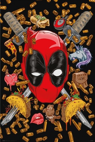 Plakát, Obraz - Deadpool - Bullets and Chimichangas, 61 × 91.5 cm