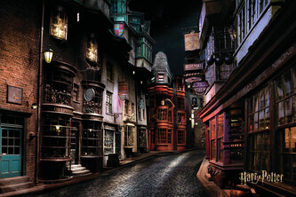 Plakát, Obraz - Harry Potter - Příčná ulice, 120 × 80 cm