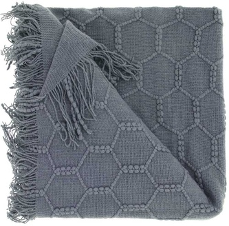 Hřejivý pléd s třásněmi Fee tmavě šedý