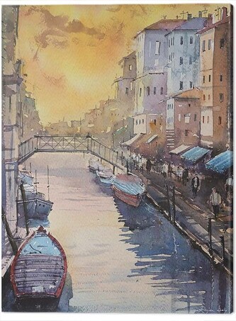 Obraz na plátně Rajan Dey - Venice in Late Afternoon, 2 - 40×50 cm