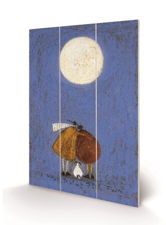 Dřevěný obraz Sam Toft - A Moon To Call Their Own, 20 × 29.5 cm