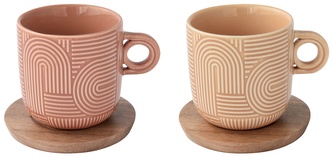 Porcelánové šálky a podšálky Take A Loop Design 4 malé