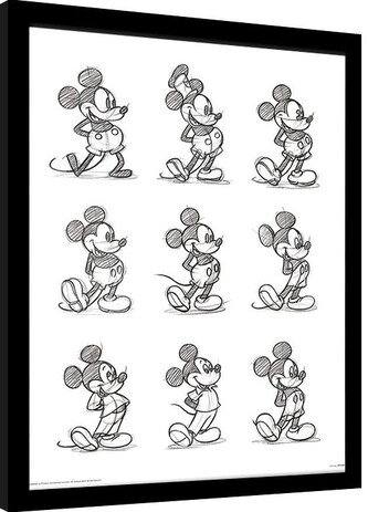 Obraz na zeď - Myšák Mickey (Mickey Mouse) - Sketched Multi, 30 × 40 cm