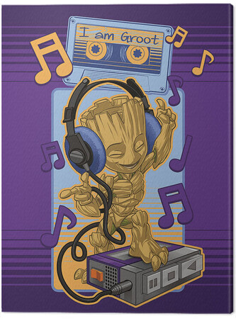 Obraz na plátně Guardians of the Galaxy - Groot Cassette, 2 - 30×40 cm