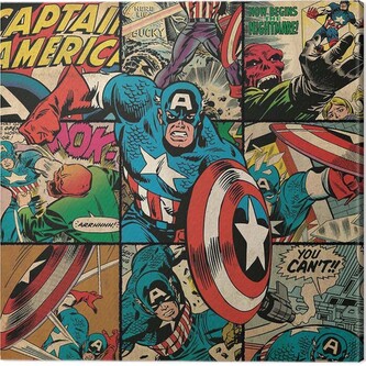 Obraz na plátně Captain America - Squares, 2 - 40×40 cm