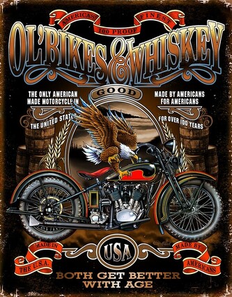 Plechová cedule Ol‘ Bikes, 31.5 × 40 cm