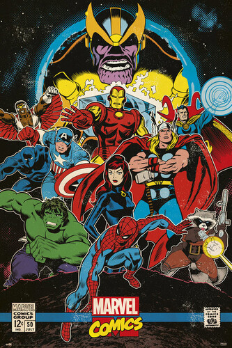 Plakát, Obraz - Marvel Comics - Infinity Retro, 61 × 91.5 cm