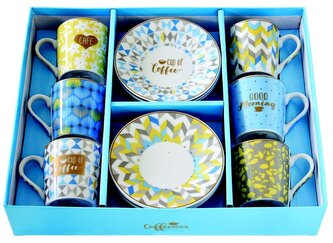 Porcelánové šálky a podšálky na kávu Cup Of Coffee