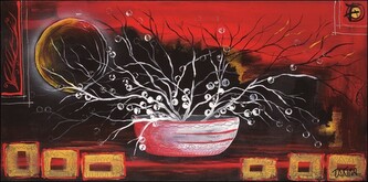 Umělecký tisk Rosso oriente, Takira, 100 × 50 cm
