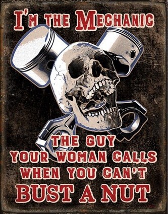 Plechová cedule Mechanic, 32 × 41 cm