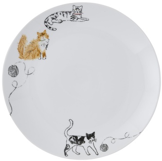 Porcelánový jídelní talíř Feline Friends
