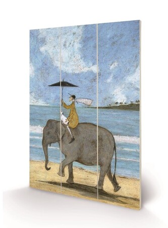 Dřevěný obraz Sam Toft - On the Edge of the Sand, 20 × 29.5 cm
