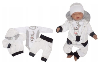 Z&Z 3-dílná tepláková soupravička, mikinka, tepláčky, bodýčko Zebra, bílá, vel. 62; 62 (2-3m) Z&Z 3-dílná tepláková soupravička, mikinka, tepláčky, bodýčko Zebra, bílá, vel. 62; 62 (2-3m)
