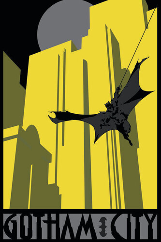 Umělecký tisk Batman - Gotham City, 26.7 × 40 cm