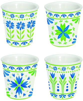 Porcelánové pohárky na espresso Flowers Garden